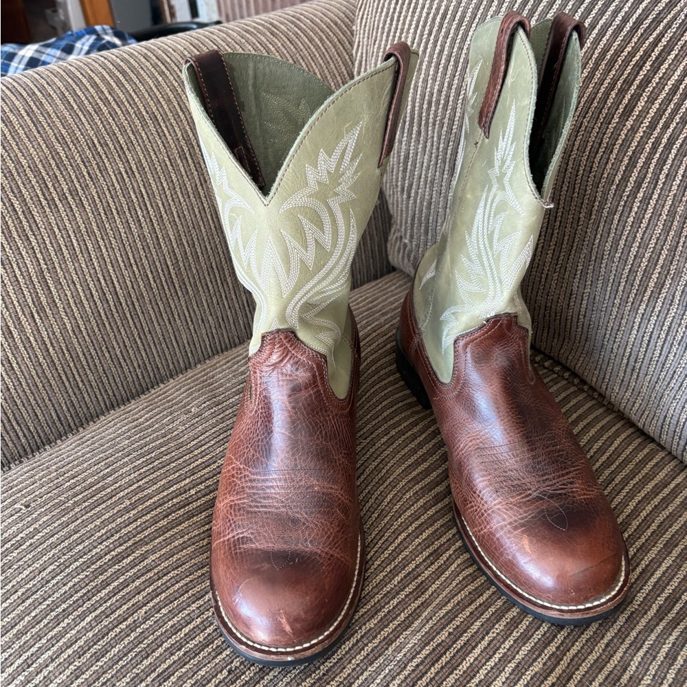 RedHead Brown and Green Cowboy Boots